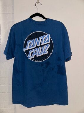 Santa Cruz Skateboards Blue Logo Short Sleeve Tee